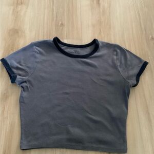 Hollister Blue Cropped Fitted T-Shirt